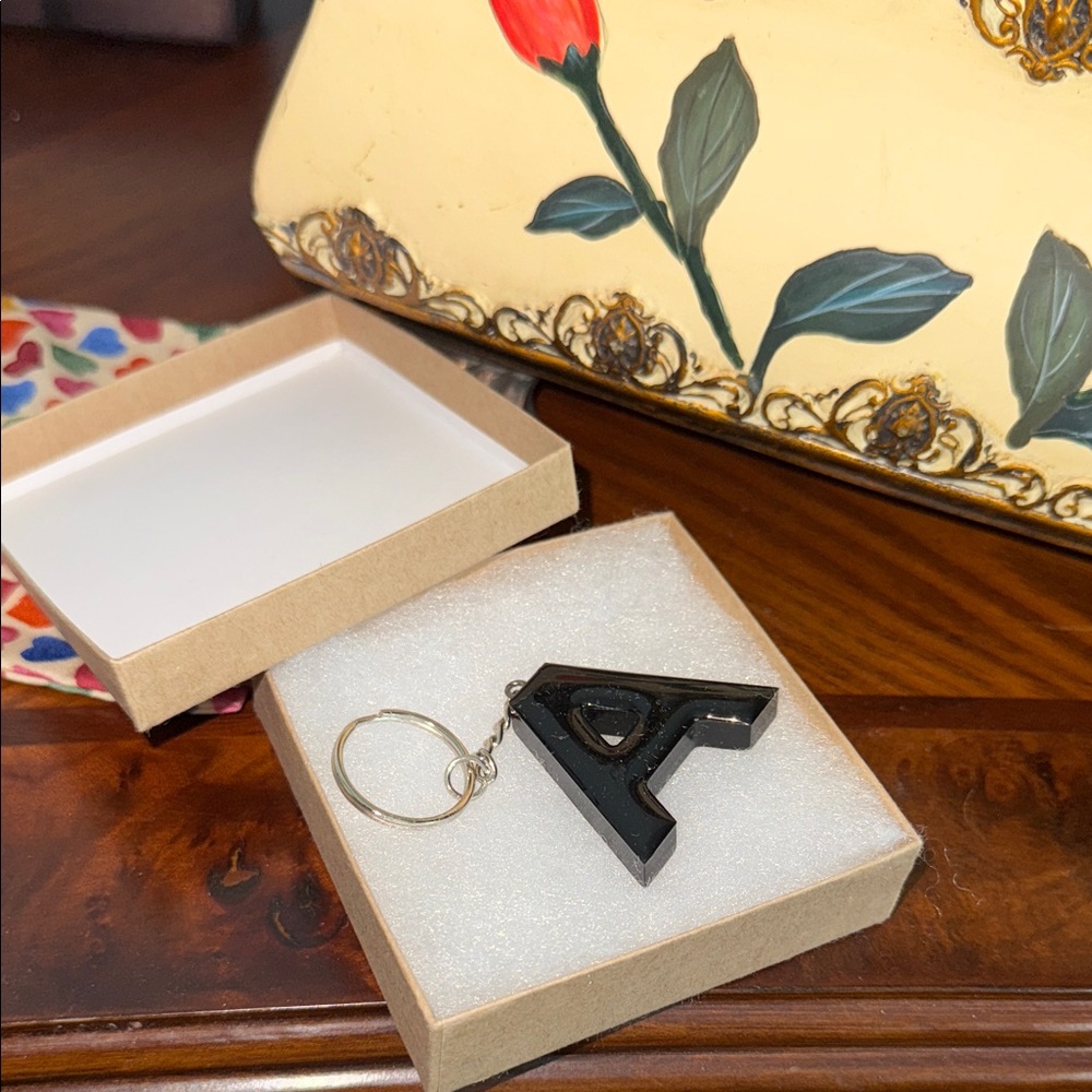 Black Letter A Keychain
